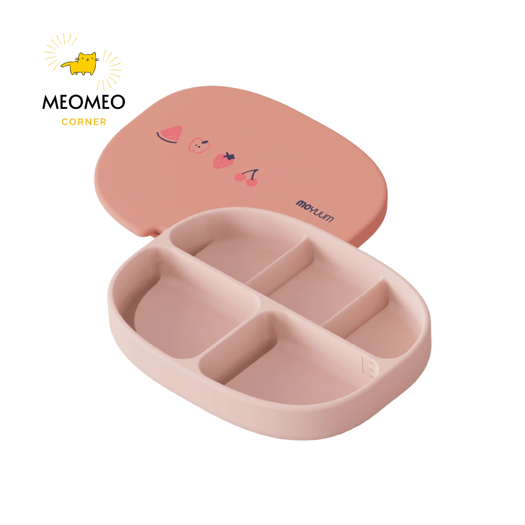 Khay ăn dặm silicone bạch kim Moyuum - 5 ngăn