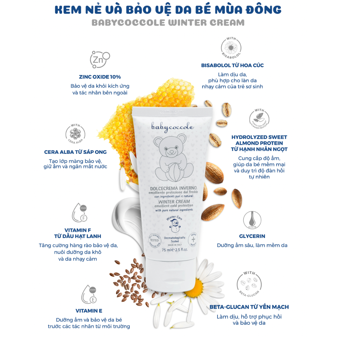 Kem nẻ chiết xuất sáp ong và vitamin Babycoccole 0M+