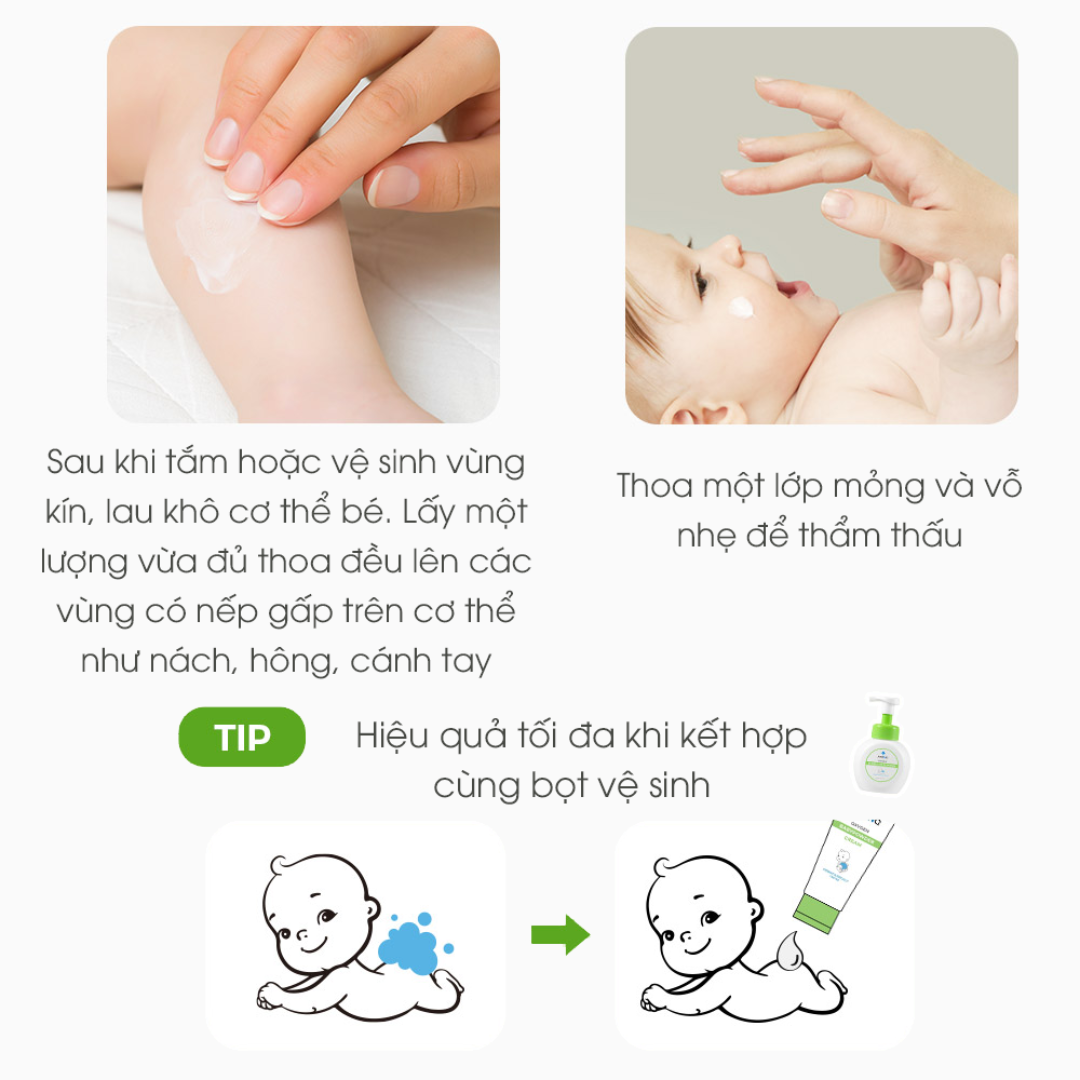 Kem Hăm Atono2 Oxygen Babypowder Cream Cho Bé 100g