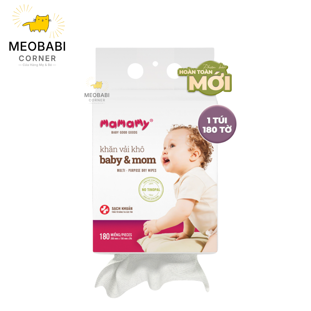 Khăn khô đa năng Mamamy Túi 180 tờ