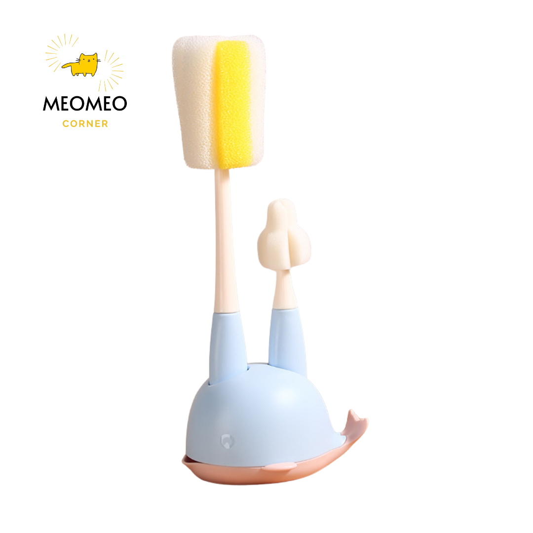Cọ rửa bình sữa và núm ti mút xốp 2 chi tiết cho bé