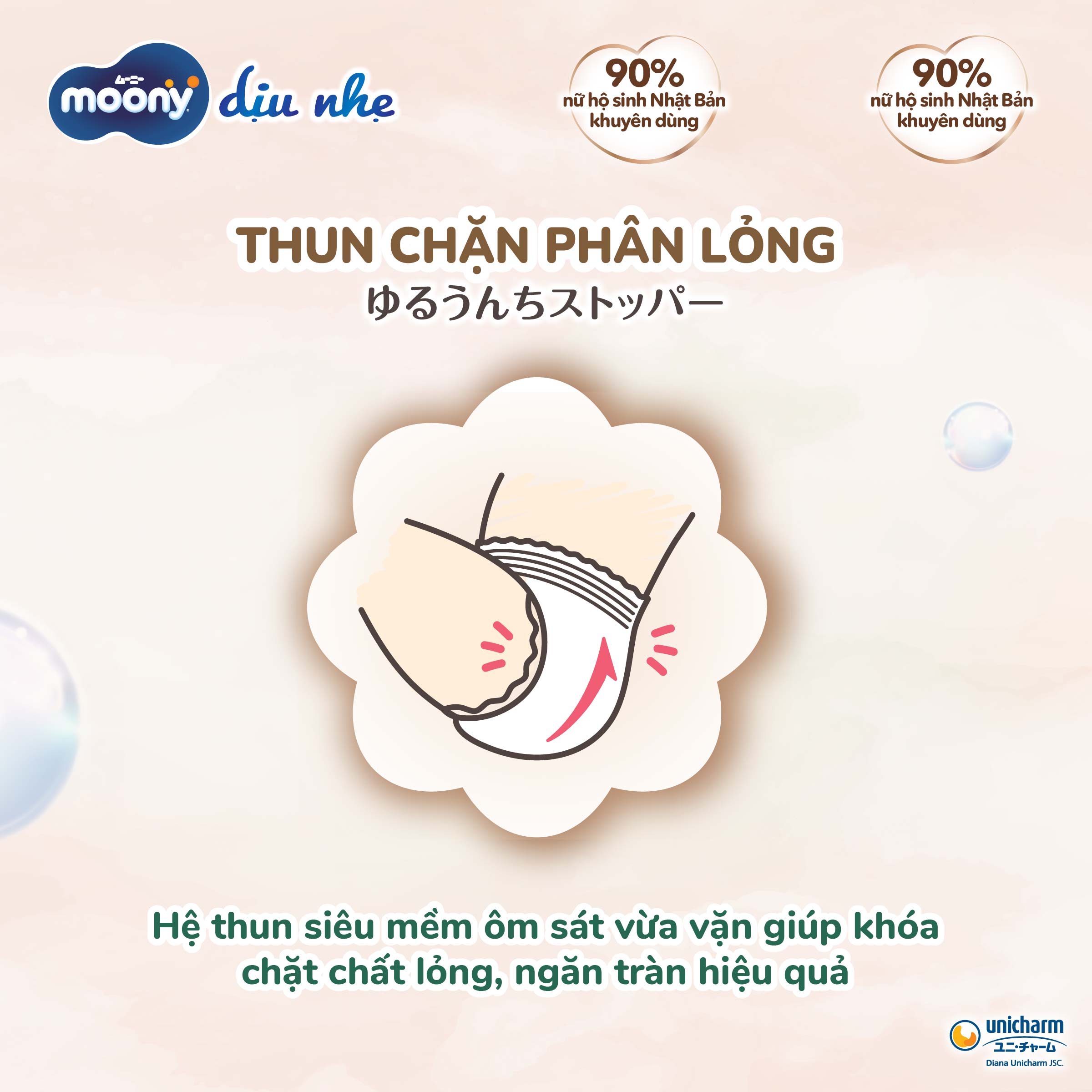 Tã / bỉm Moony Natural mềm mại cho bé  NB / S / M / L / XL / XXL