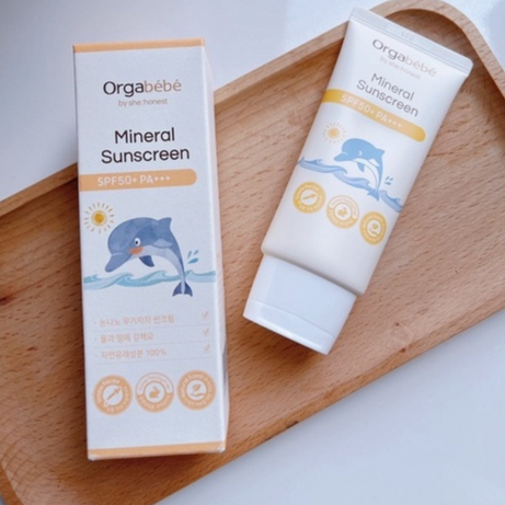 Kem chống nắng hữu cơ Orgabebe SPF 50PA+++ - Nội địa Hàn (50g) cho bé từ 6 tháng tuổi