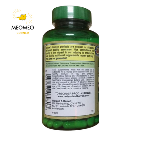 Viên lợi sữa cỏ cà ri Nature’s Garden Fenugreek 610mg của Anh Quốc 100 viên