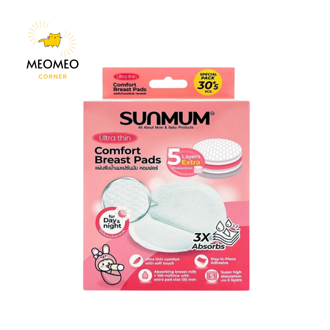 Miếng Lót Thấm Sữa Sunmum Breast Pad siêu thấm hộp 35 miếng