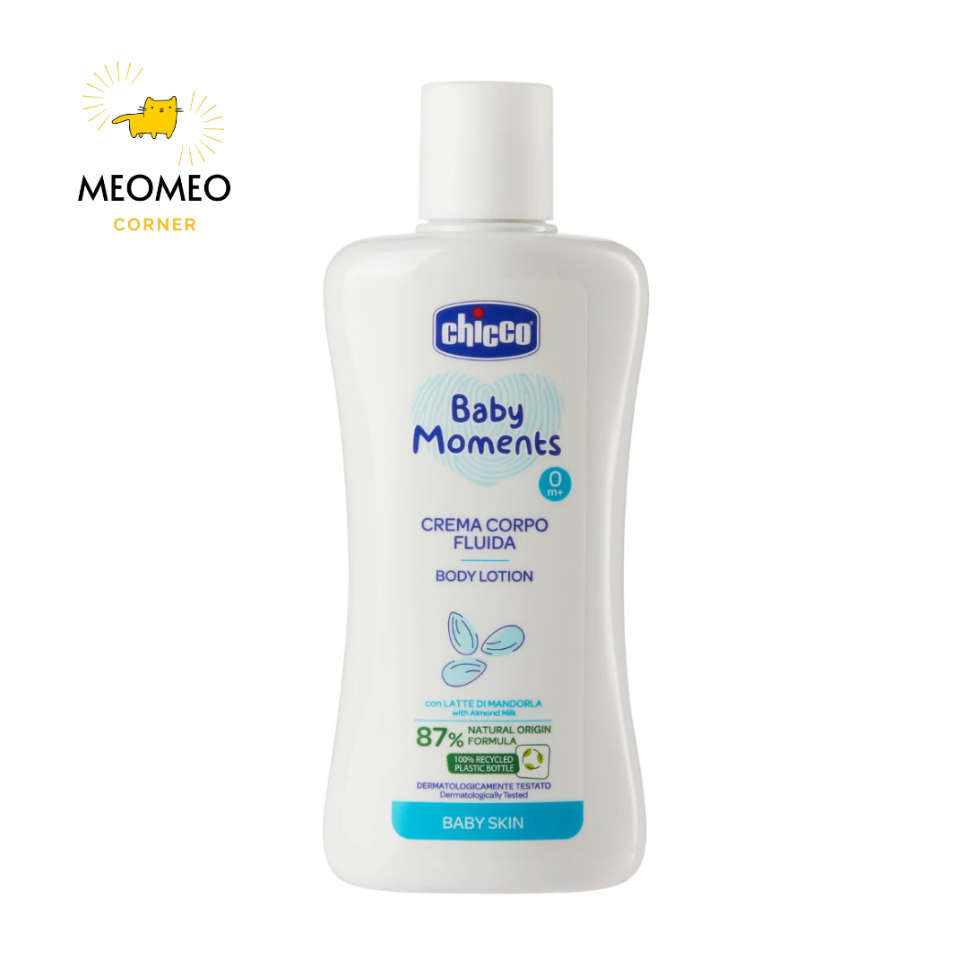 Sữa dưỡng thể chiết xuất Hạnh nhân Chicco Crema Corpo Fluida Body Lotion dành cho bé từ sơ sinh 200ml