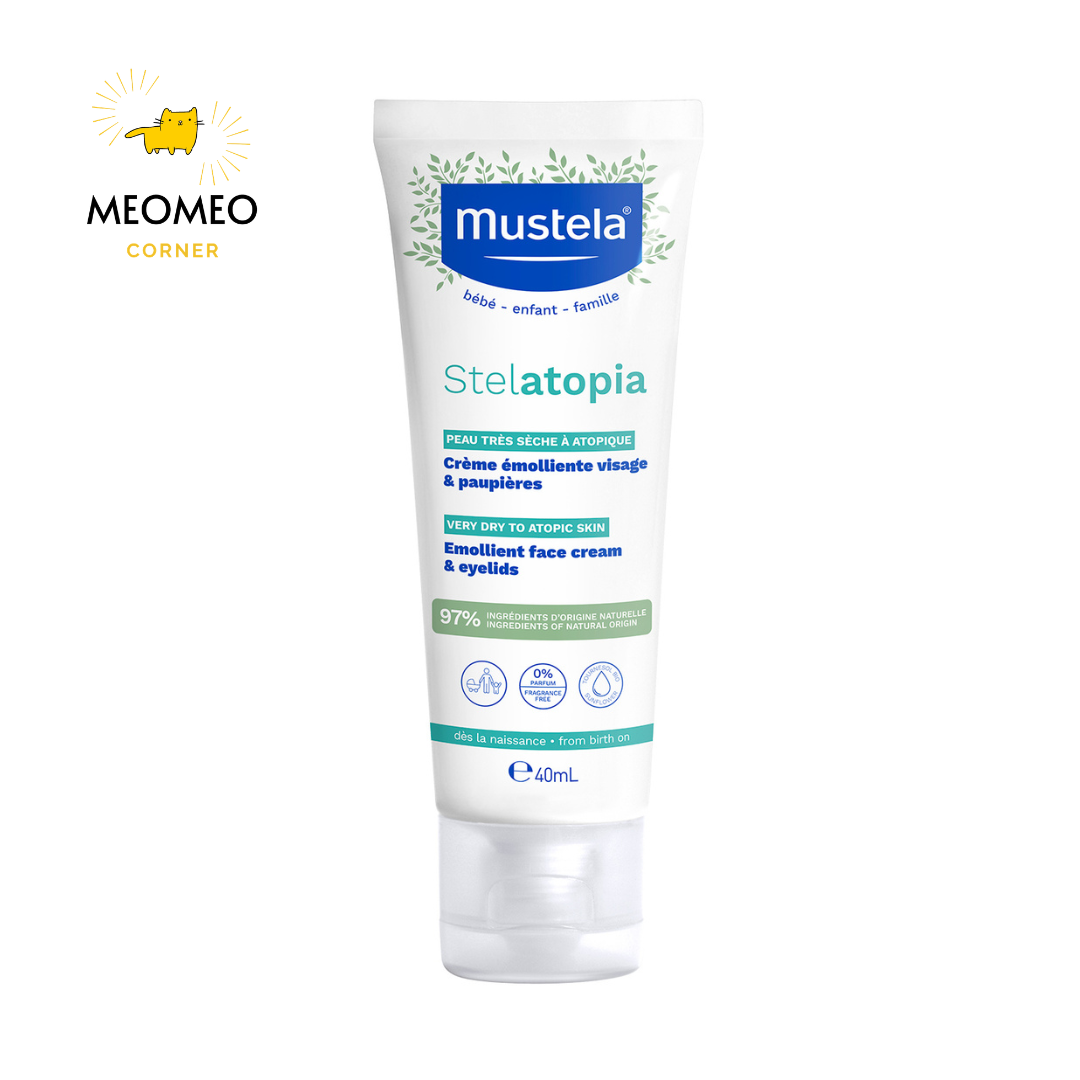 Kem Dưỡng Mặt Da Chàm Thể Tạng (Viêm Da Cơ Địa) Mustela Stelatopia Emollient Face Cream & Eyelid 40ml