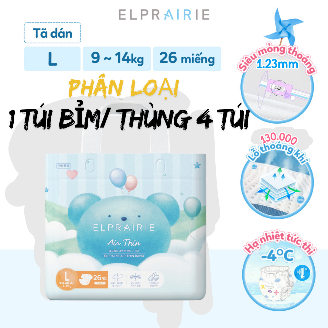 Tã bỉm Elpraire Air Thin S M L XL XXL