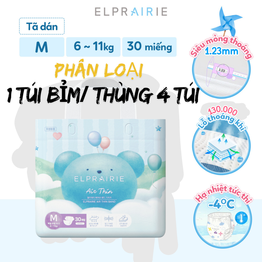 Tã bỉm Elpraire Air Thin S M L XL XXL