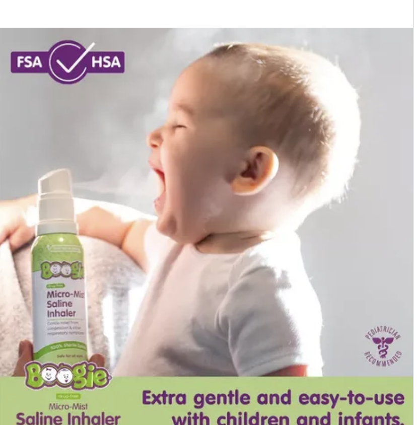 Xịt nước muối dạng phun sương Boogie Micro mist Saline Inhaler 50g cho bé từ sơ sinh