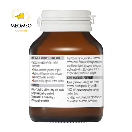 Viên uống hỗ trợ bệnh Gout Blackmores Celery 3000mg 50 viên