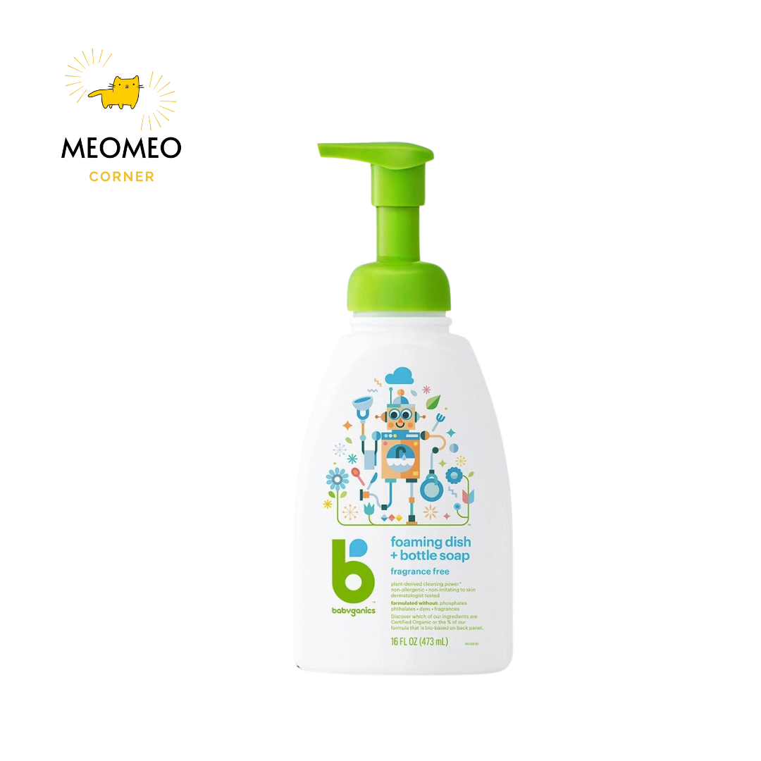 Nước rửa bình sữa bát đĩa Babyganics hữu cơ không mùi 473ml Mỹ