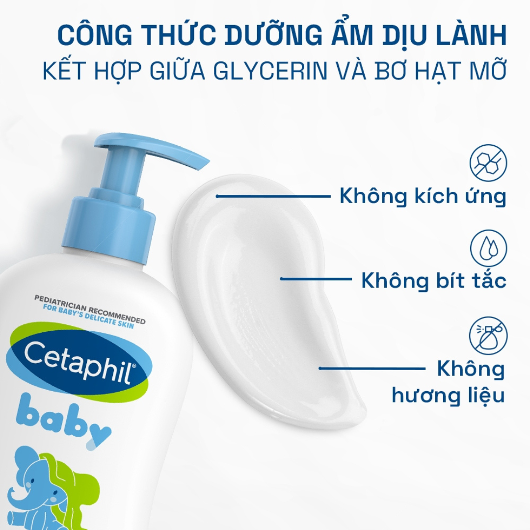 Dưỡng ẩm Cetaphil Baby Daily Lotion with Shea Butter bơ hạt mỡ cho bé 400ml