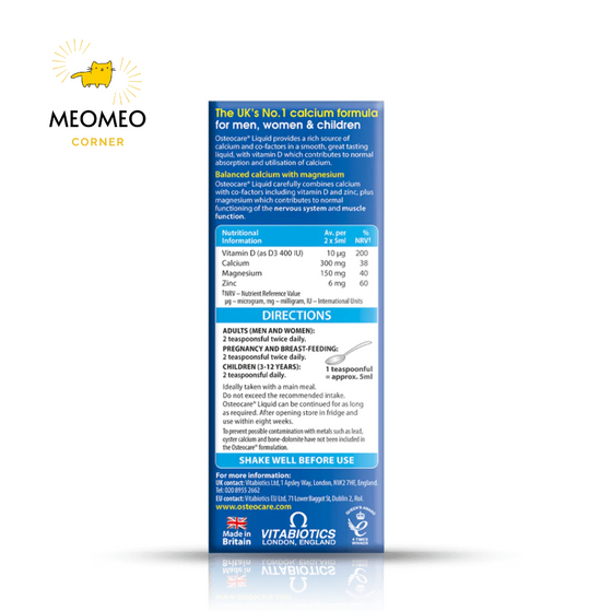 Canxi nước Osteocare Liquid 200ml của Anh Quốc