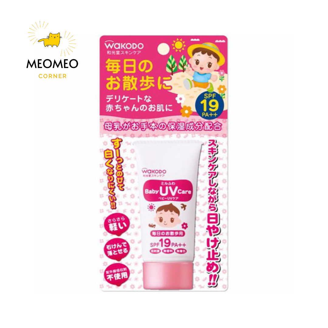 Kem Chống Nắng Cho Bé từ sơ sinh Wakodo PA+++ Nhật Bản 30g