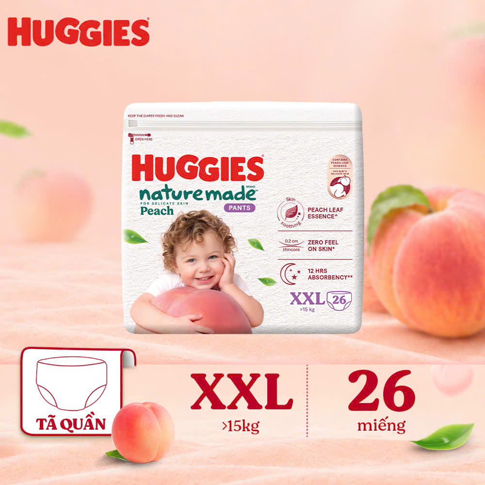 Tã Bỉm Quần Huggies Naturemade Peach