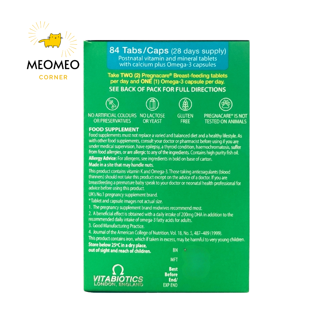 Viên bổ sung vitamin cho mẹ sau sinh Pregnacare breastfeeding/bú