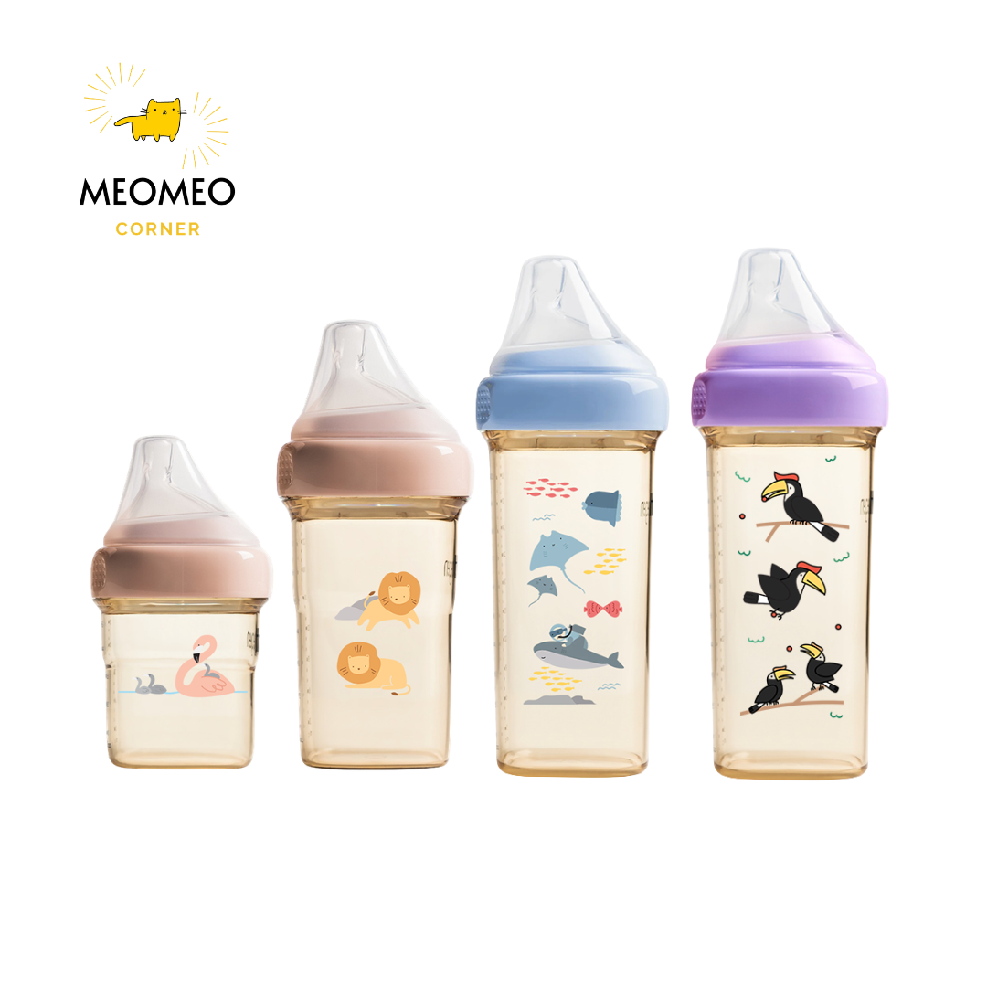 [FULLBOX] Bình sữa PPSU hoạ tiết Hegen