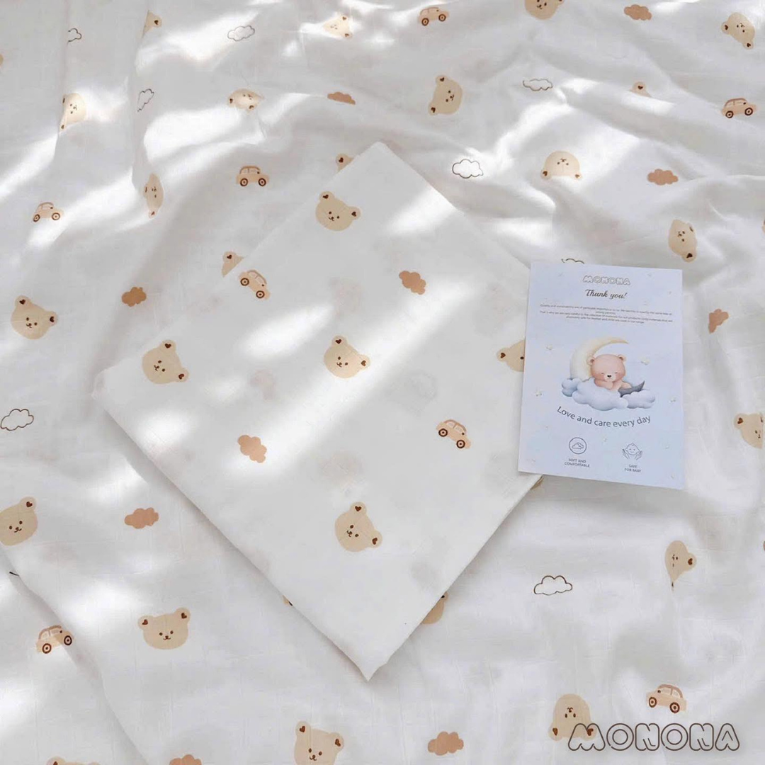 Khăn tắm sợi tre 2 lớp Monona x Joonee