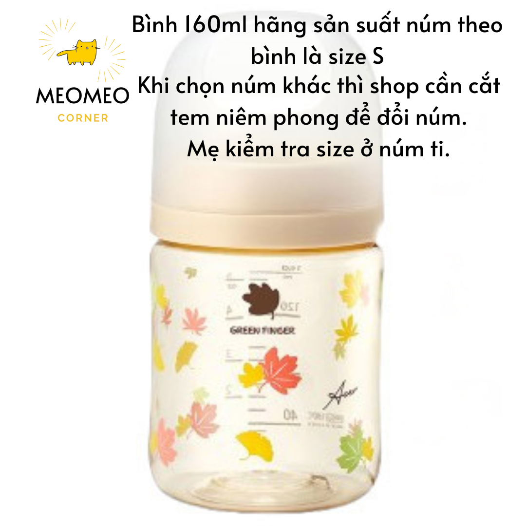 [FULLBOX] Bình sữa Green Finger Bebegrow PPSU Hàn Quốc size 160ml / 280ml