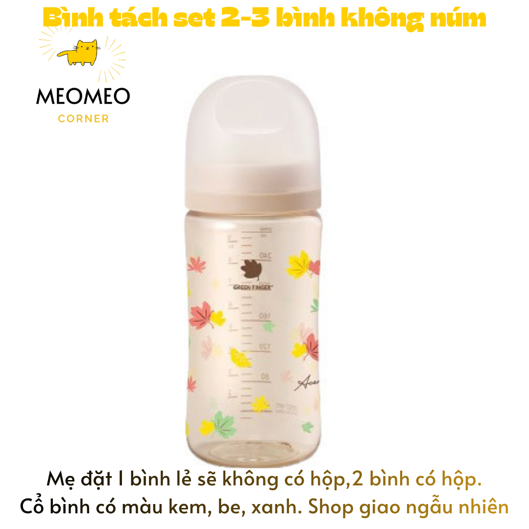 [TÁCH LẺ SET] Bình sữa PPSU Greenfinger Bebegrow Green Finger 160ml / 280ml