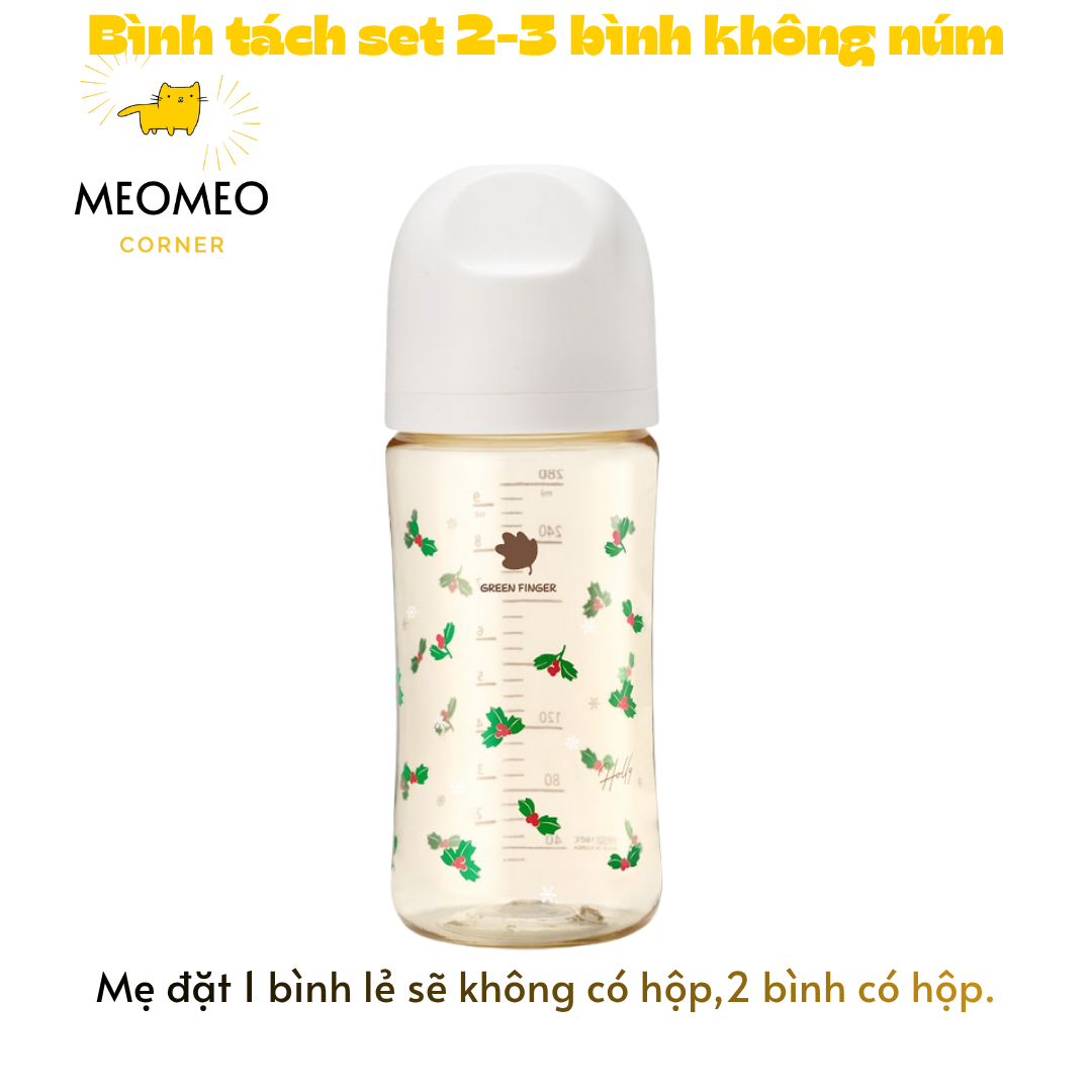 [TÁCH LẺ SET] Bình sữa PPSU Greenfinger Bebegrow Green Finger 160ml / 280ml