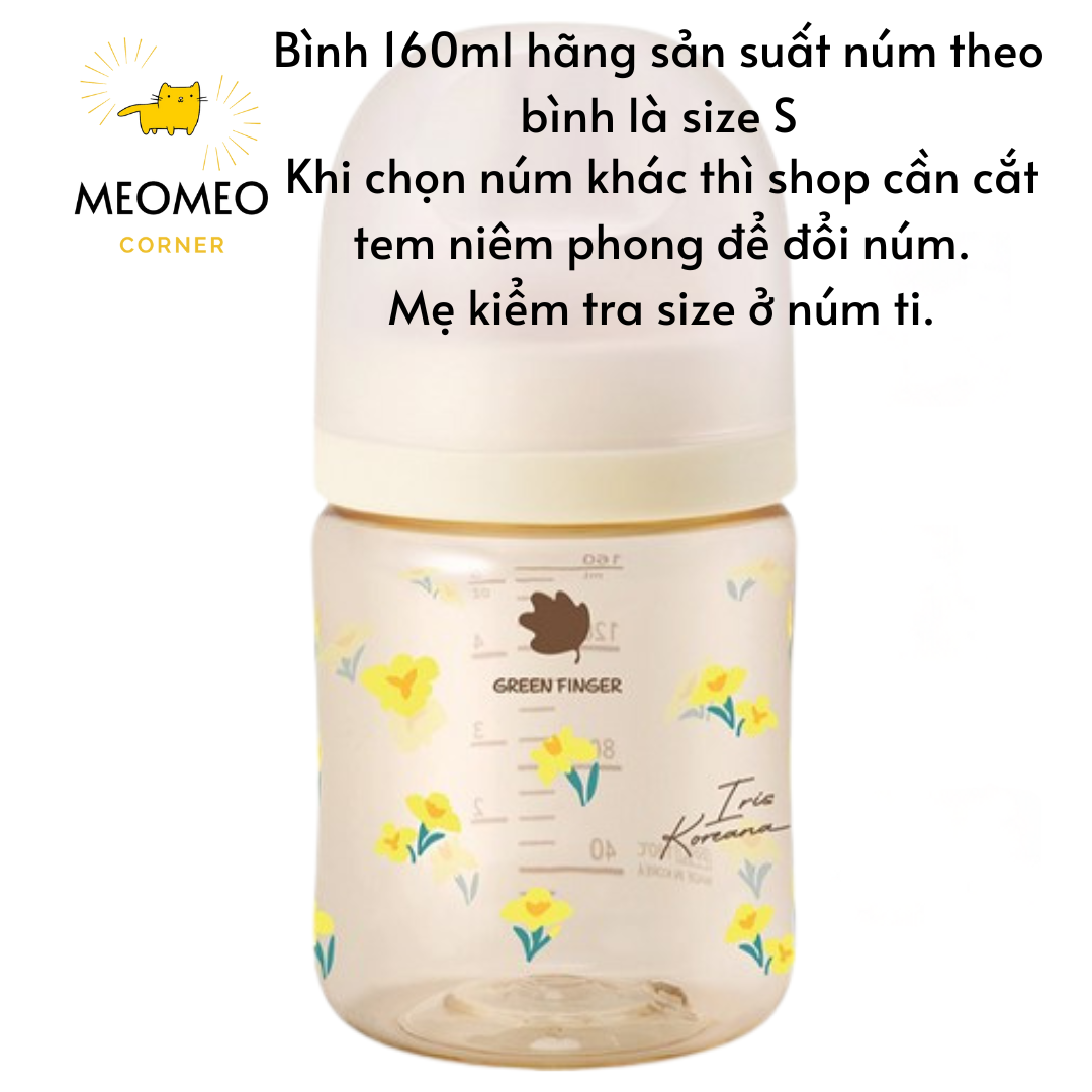 [FULLBOX] Bình sữa Green Finger Bebegrow PPSU Hàn Quốc size 160ml / 280ml