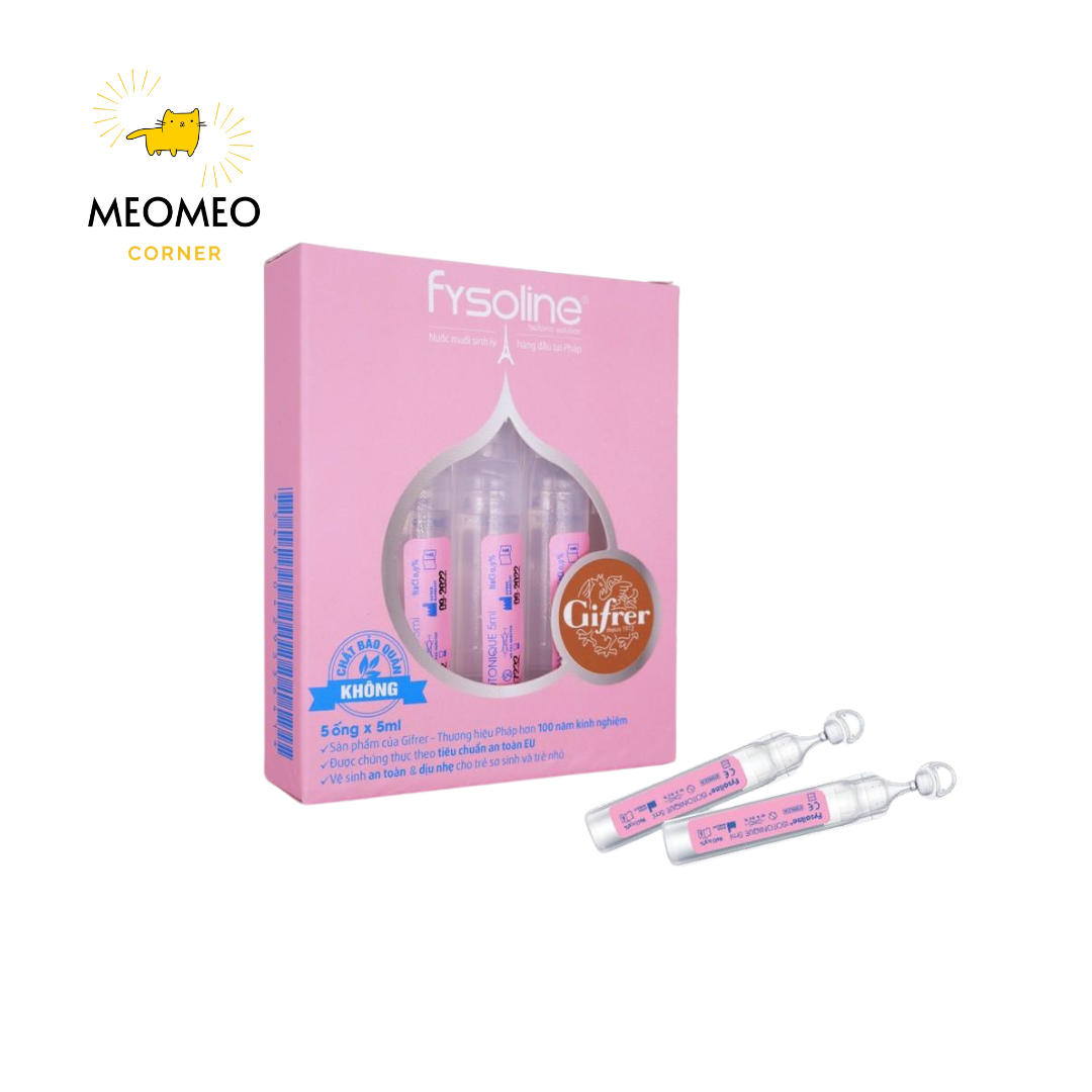 Nước muối sinh lý Pháp Fysoline Isotonic - Vệ sinh mắt, mũi, miệng cho bé - Muối Hồng