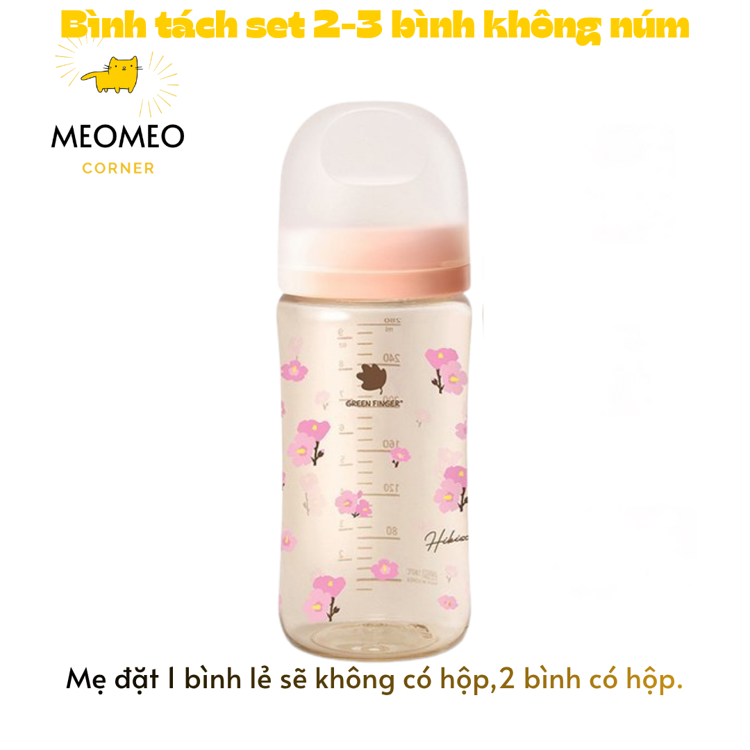 [TÁCH LẺ SET] Bình sữa PPSU Greenfinger Bebegrow Green Finger 160ml / 280ml