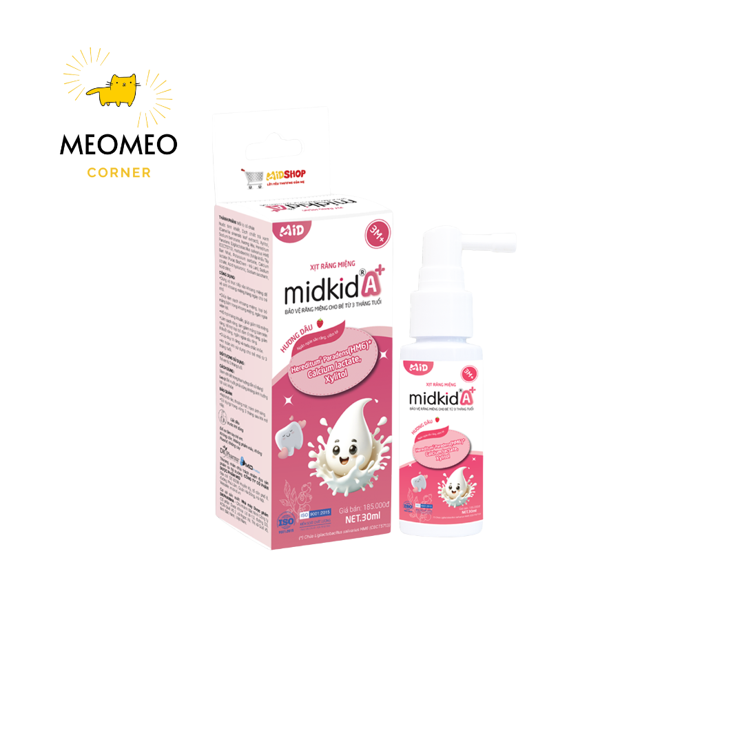Xịt răng miệng Midkid A+ cho bé từ 3 tháng 30ml