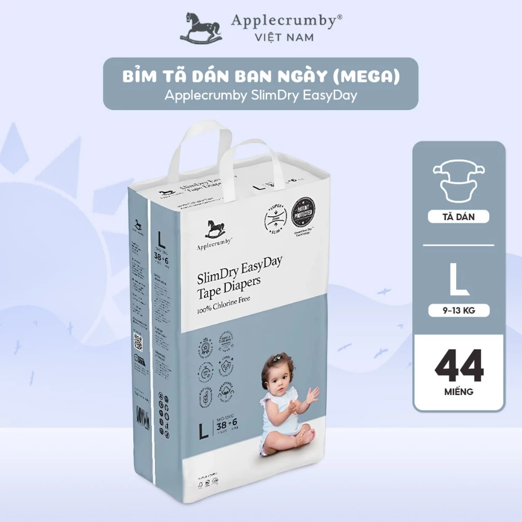 Tã bỉm ngày Applecrumby Slimdry Easyday Mega Pull Ups S M L XL XXL