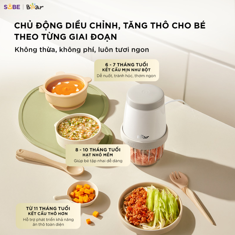 Máy xay ăn dặm 0.3L Bear CH-5H02D24