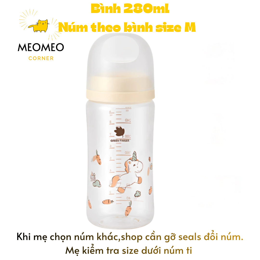 [FULLBOX] Bình sữa PA Greenfinger Bebegrow Green Finger Pure Baby 160ml / 280ml