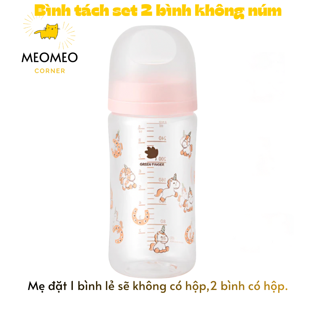 [TÁCH LẺ SET] Bình sữa PA Greenfinger Bebegrow Green Finger Pure Baby 160ml / 280ml