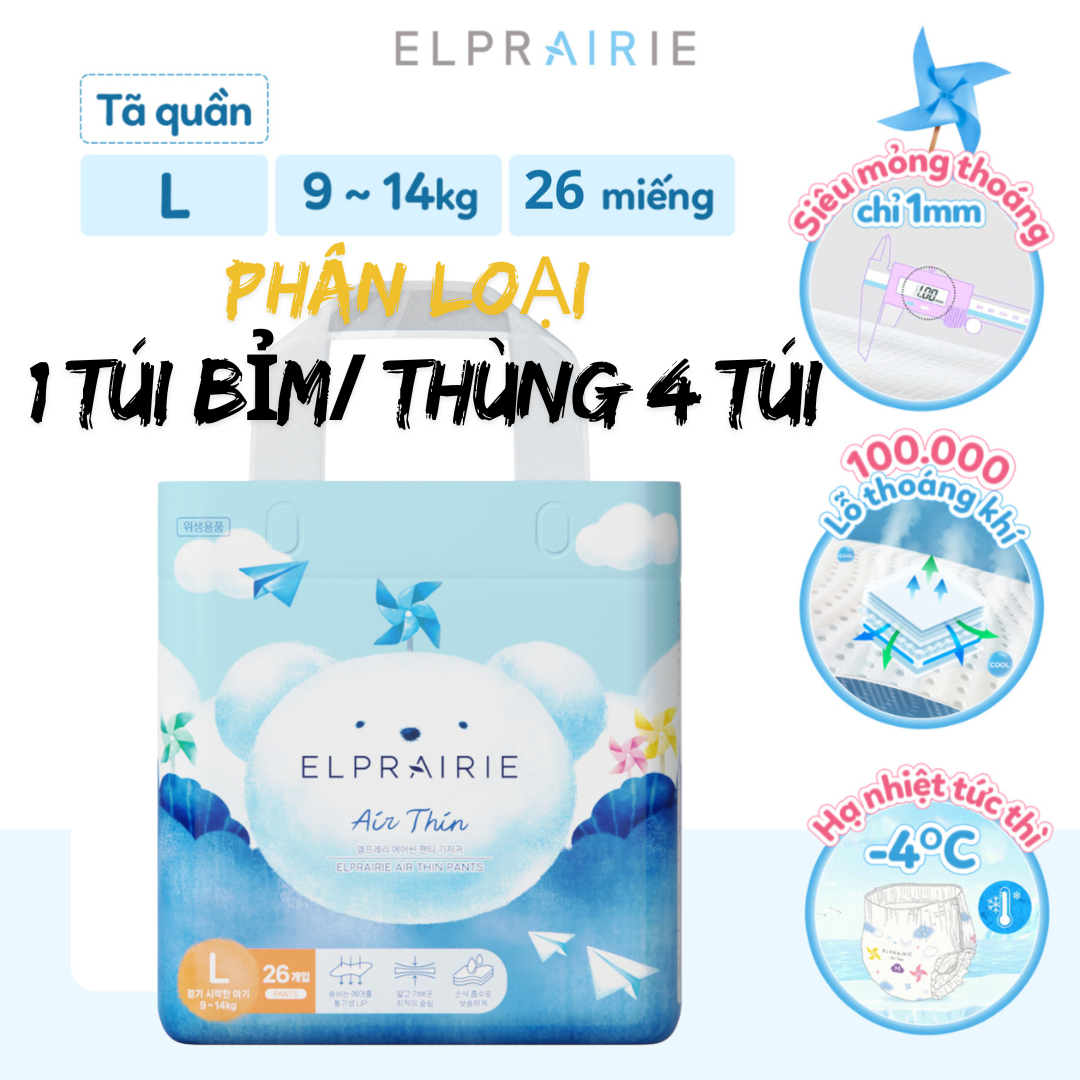 Tã bỉm Elpraire Air Thin S M L XL XXL