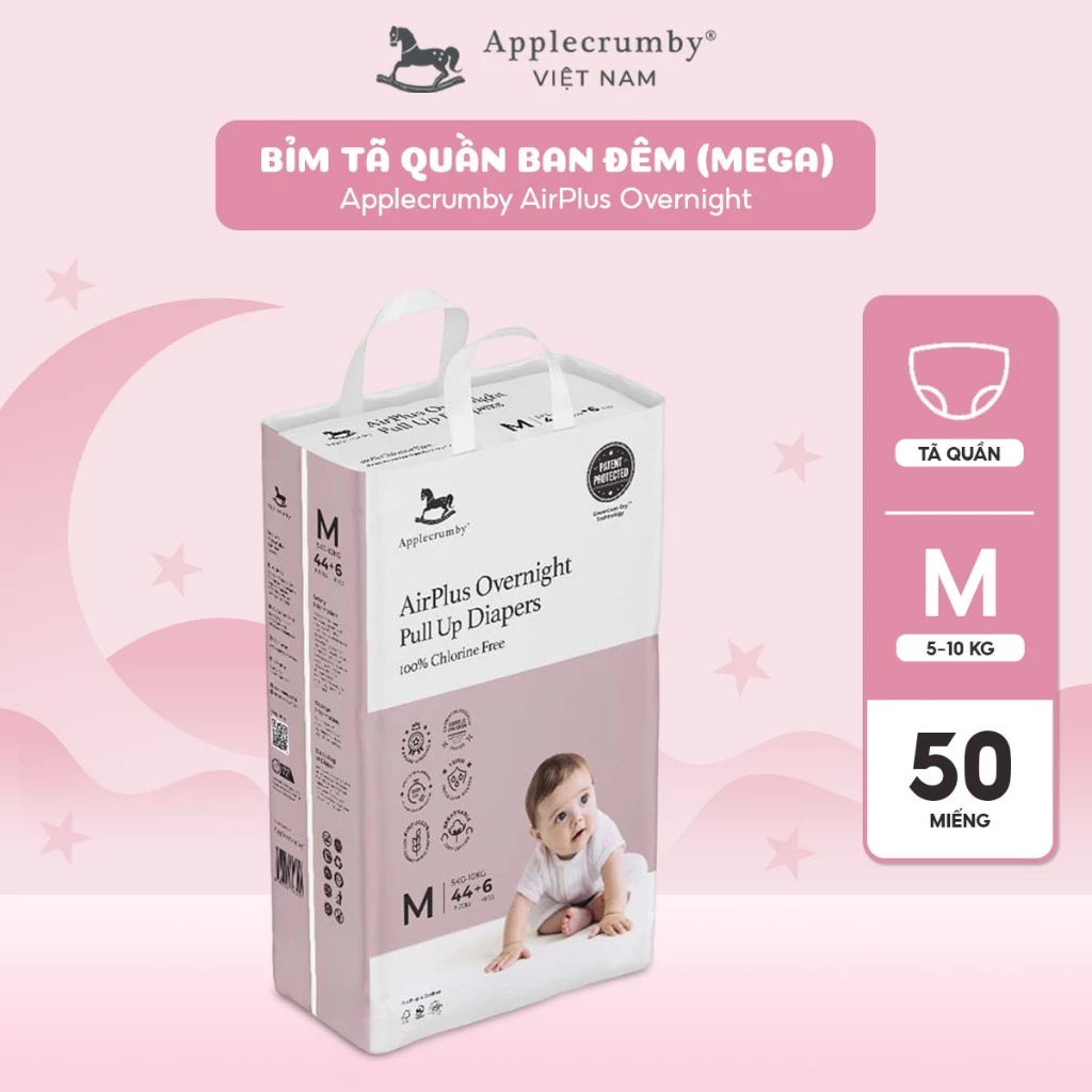 Tã bỉm đêm Applecrumby Airplus Overnight Mega Pull Ups S M L XL XXL