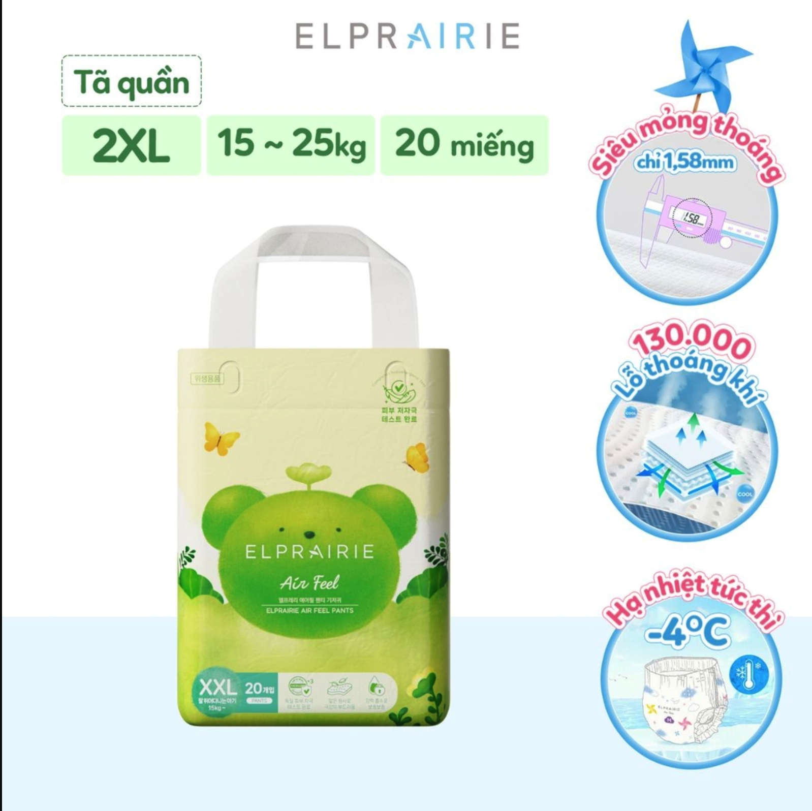 Tã bỉm quần Elpraire Air Feel M L XL XXL