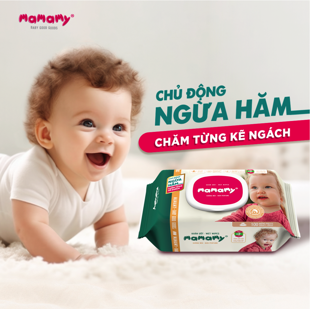 Khăn ướt không mùi Mamamy ngừa hăm cho bé