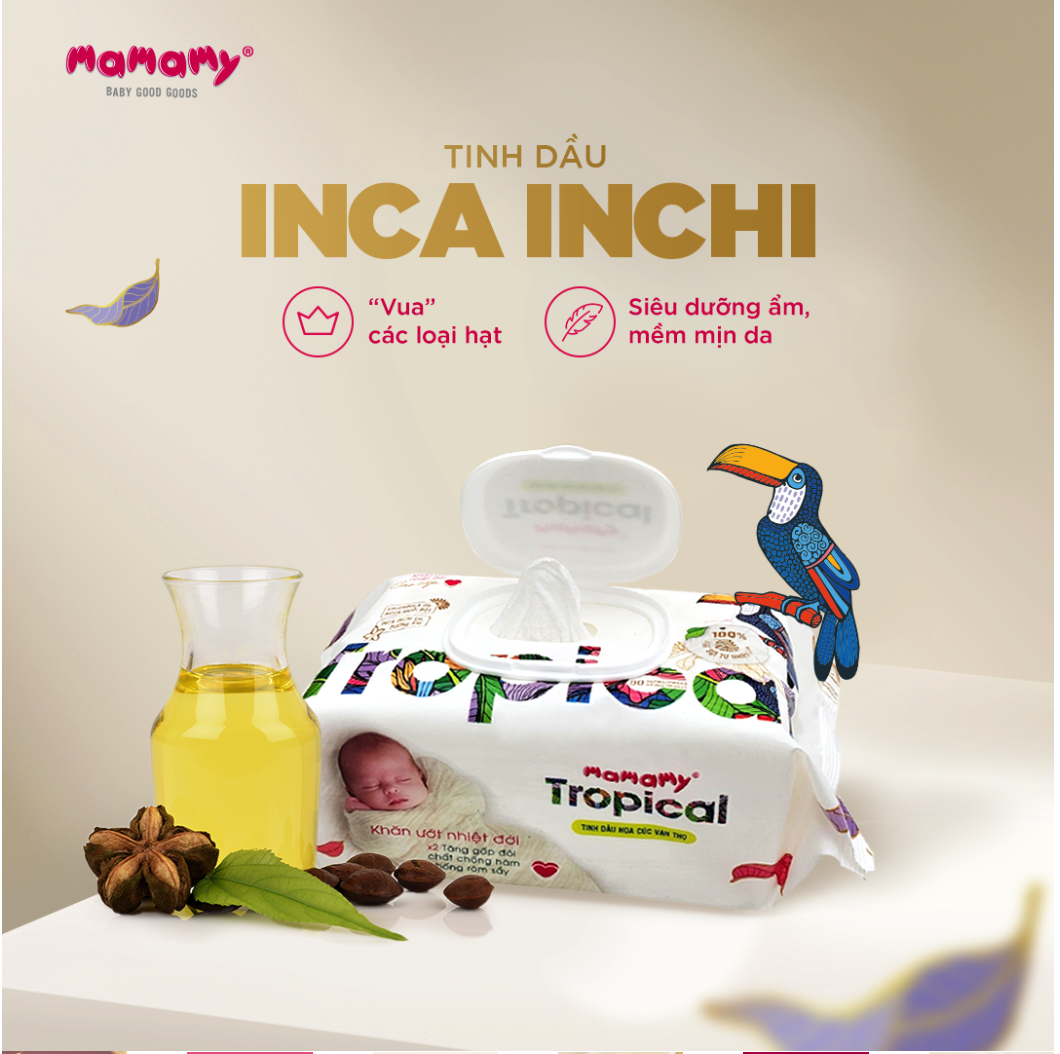 Khăn ướt không mùi Mamamy Tropical 90 tờ