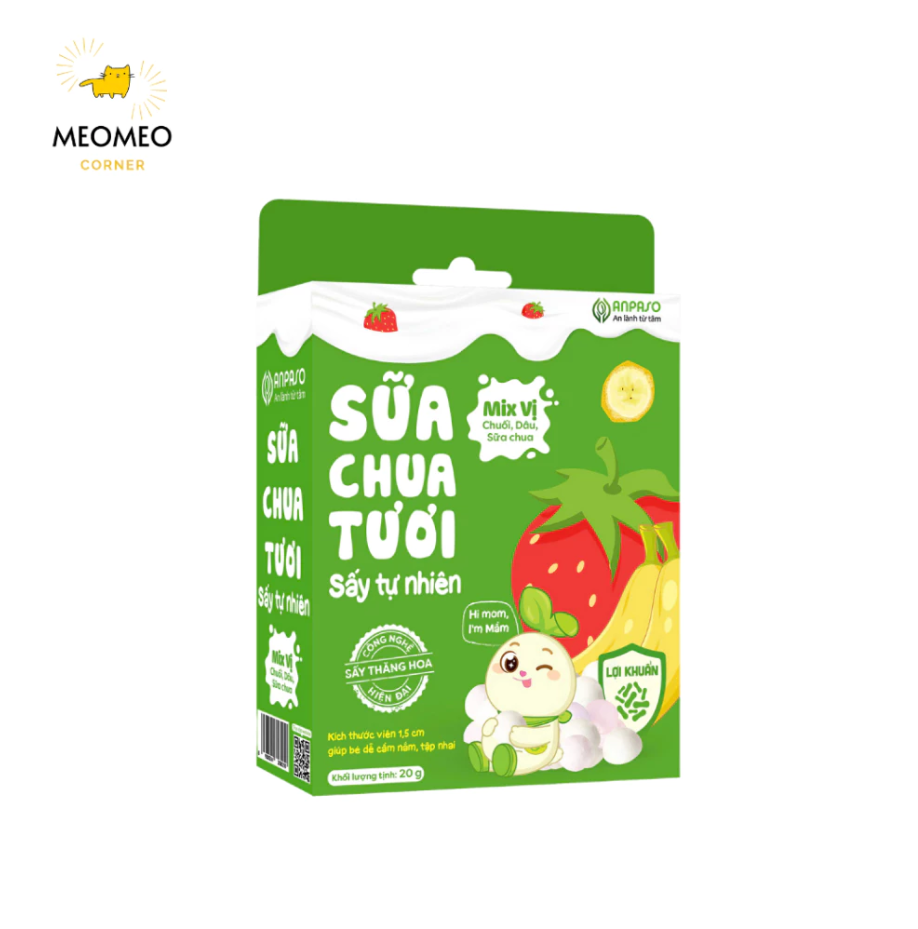 Sữa chua tươi sấy Anpaso cho bé từ 8 tháng hộp 20g