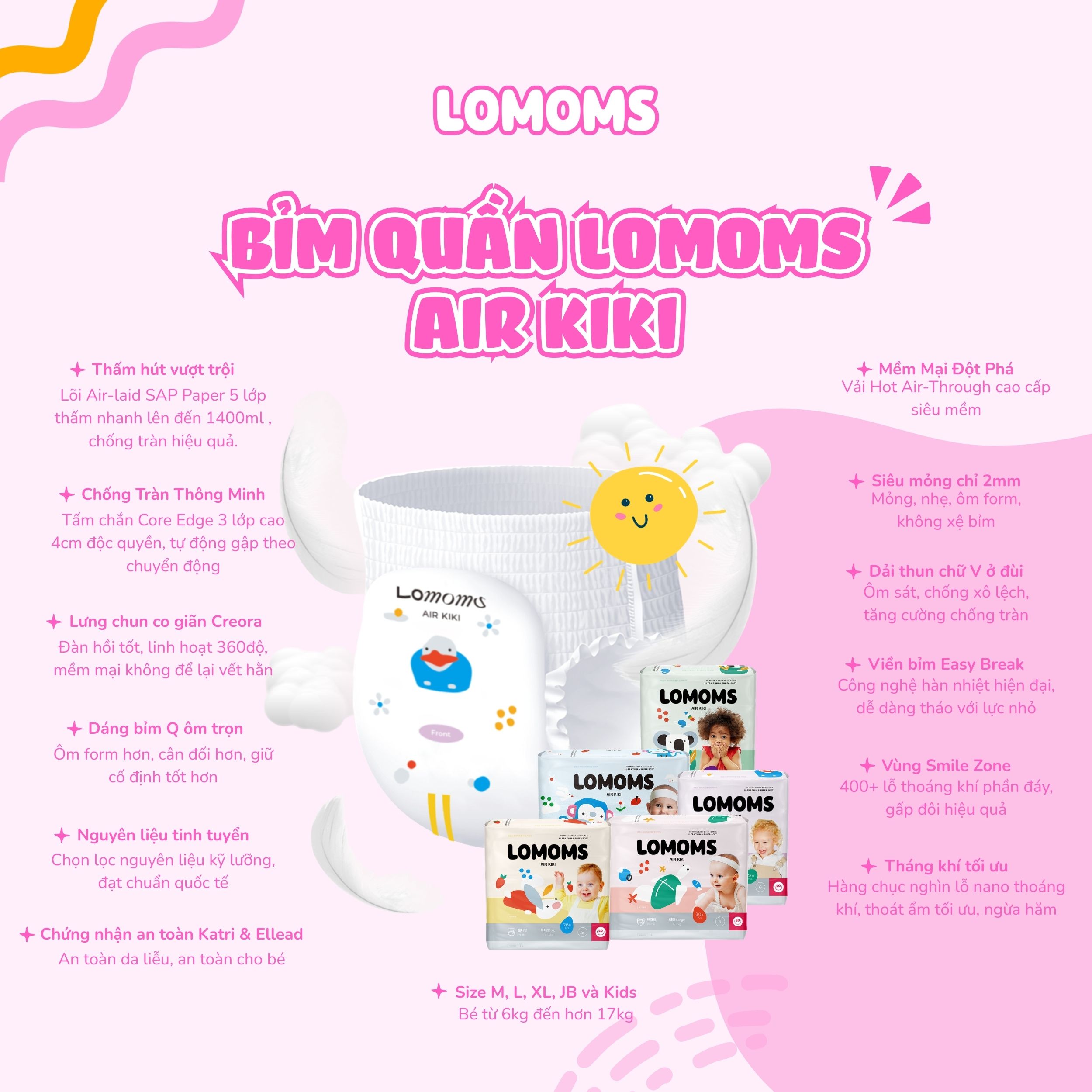 Bỉm dán / quần Lomoms AirKiki