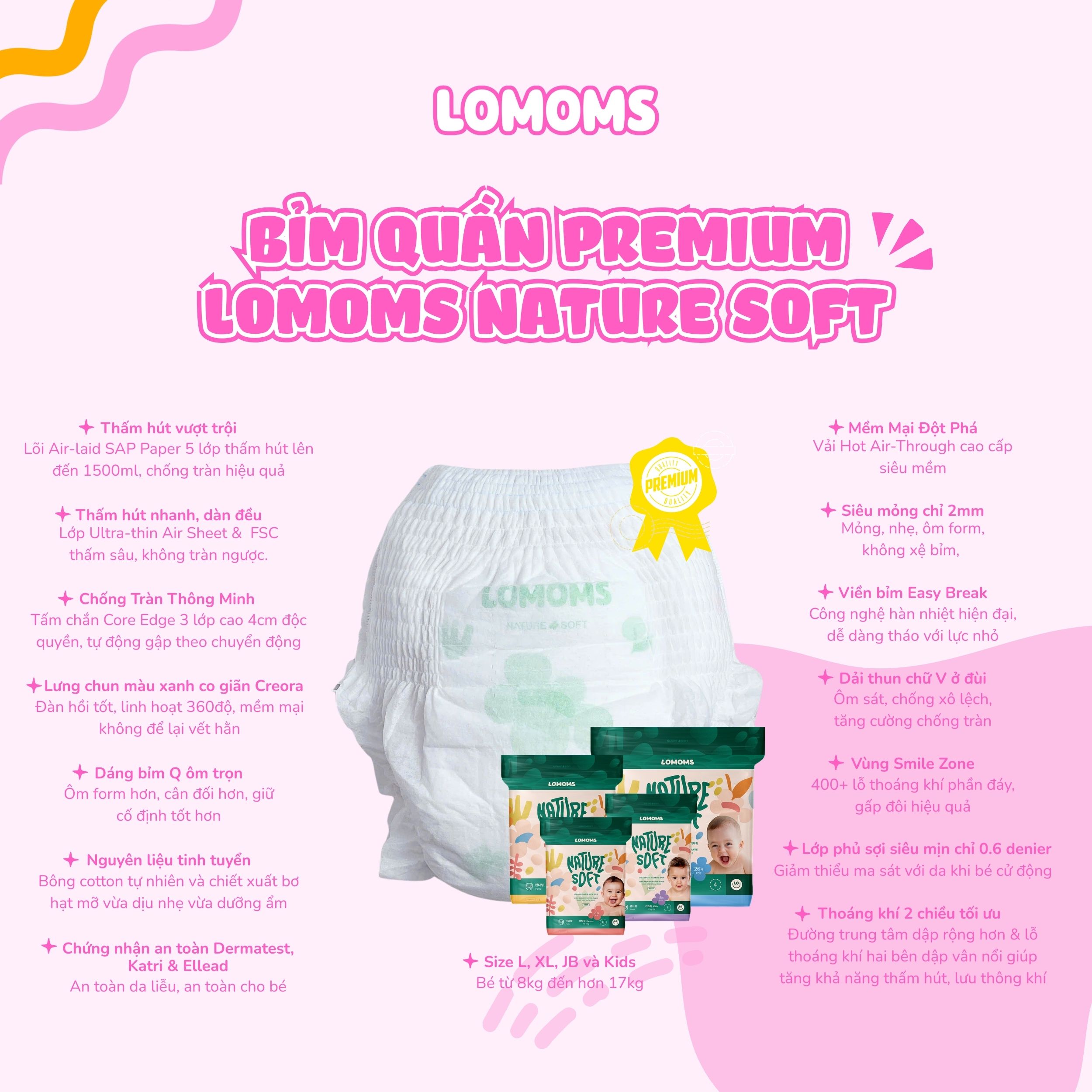 Bỉm quần Lomoms Nature Soft