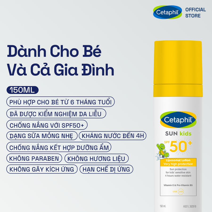 Kem chống nắng cho bé Cetaphil SPF50+ 150ml