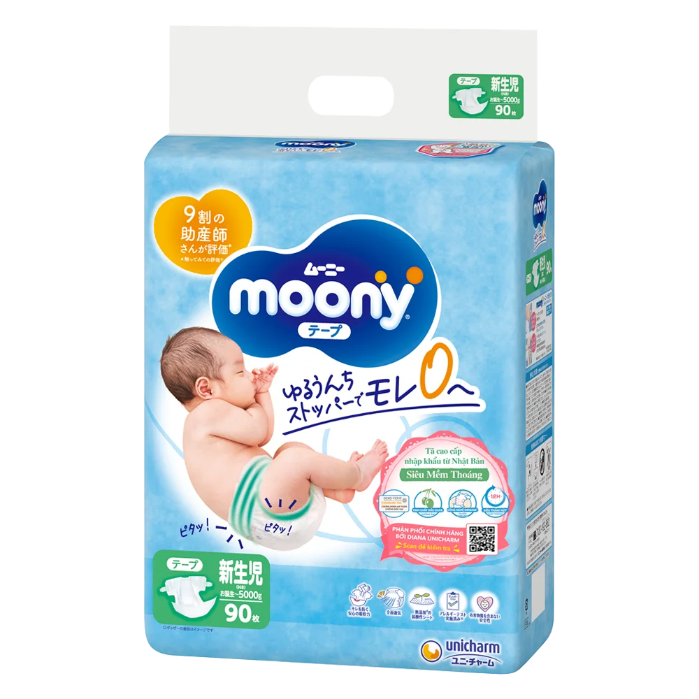 [Miếng lẻ] Tã / bỉm dán, quần Moony Natural và Moony Blue