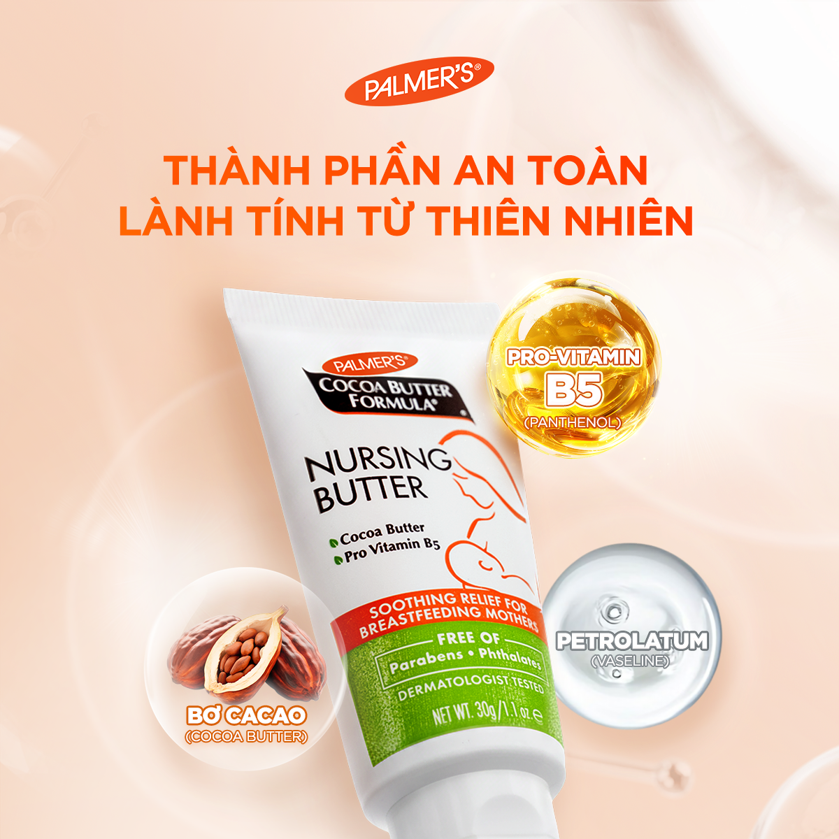 Kem dưỡng làm dịu da, cải thiện nứt da vùng đầu hoa Palmer's 30g