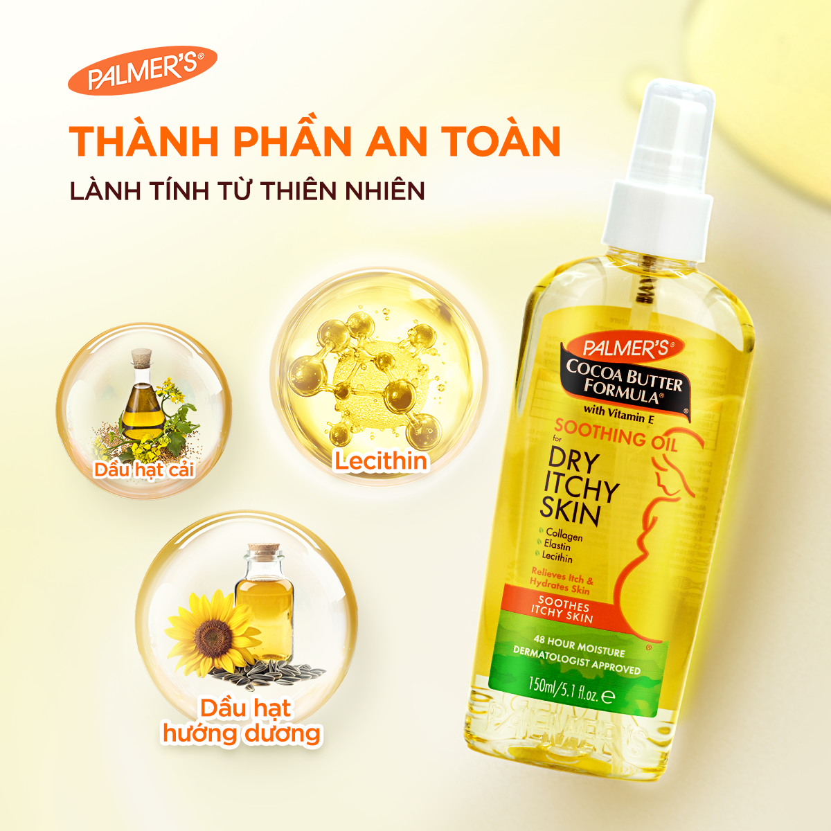 Dầu dưỡng da hỗ trợ giảm nhanh khô ngứa cho mẹ bầu Palmer's 150ml