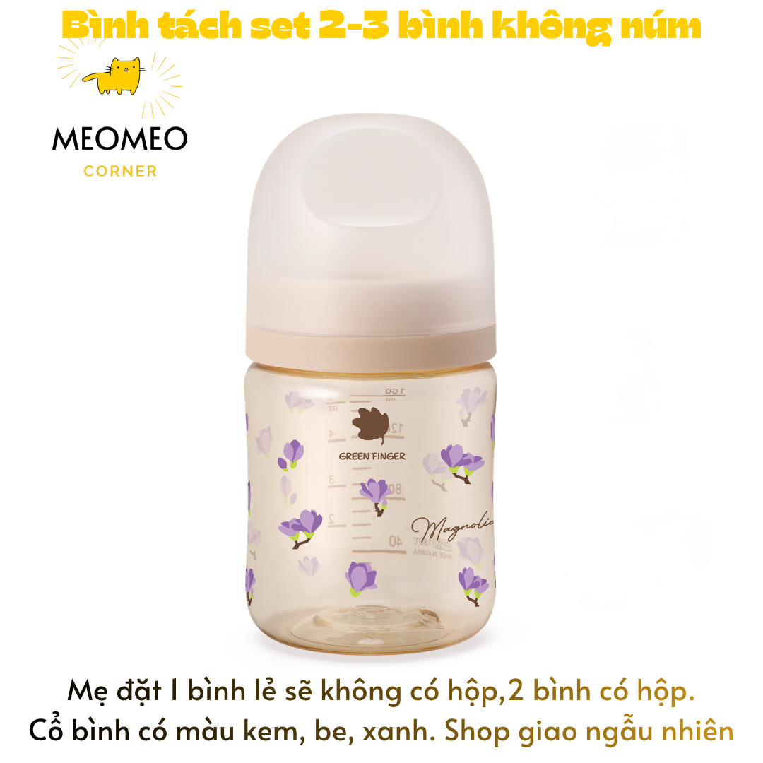 [TÁCH LẺ SET] Bình sữa PPSU Greenfinger Bebegrow Green Finger 160ml / 280ml