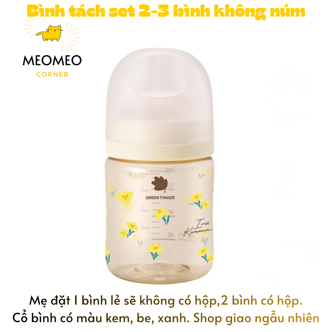 [TÁCH LẺ SET] Bình sữa PPSU Greenfinger Bebegrow Green Finger 160ml / 280ml