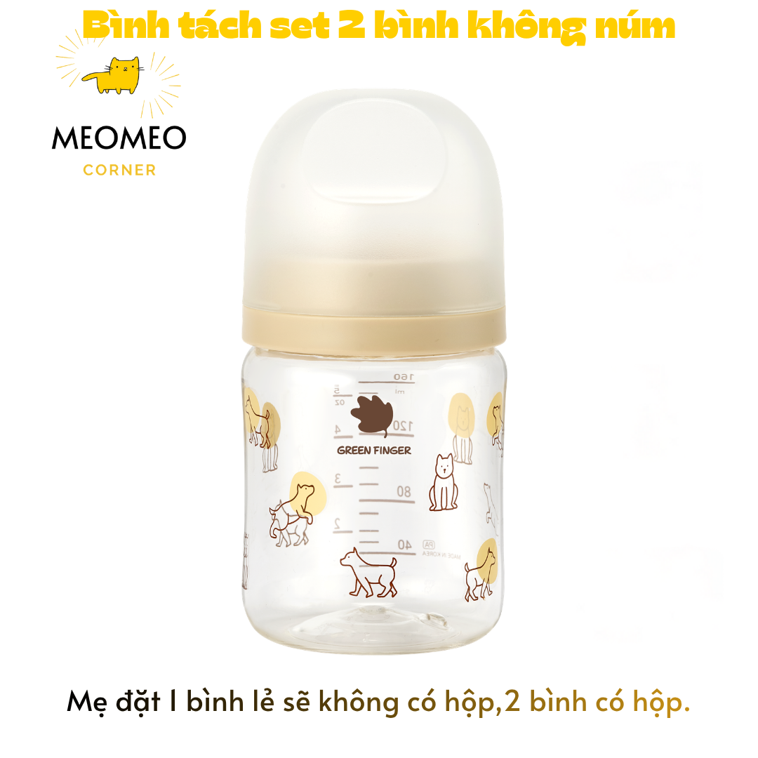 [TÁCH LẺ SET] Bình sữa PA Greenfinger Bebegrow Green Finger Pure Baby 160ml / 280ml