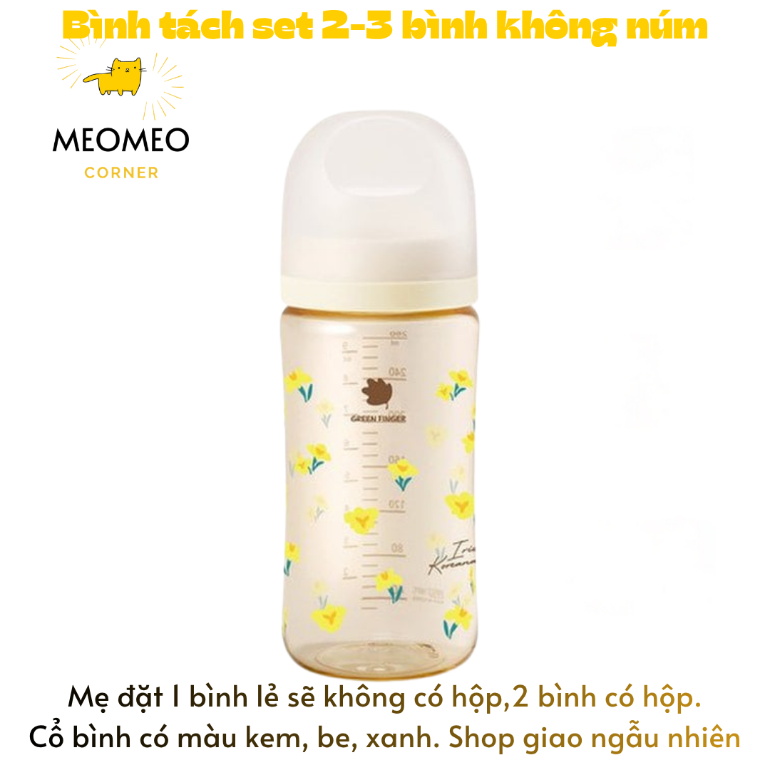 [TÁCH LẺ SET] Bình sữa PPSU Greenfinger Bebegrow Green Finger 160ml / 280ml